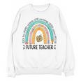 Future Teacher Cute Rainbow Leopard Teacher Outfit For Men Women Girls Kids Women Crewneck Sweatshirt, novelty gifts, funny gifts Future Teacher Cute Rainbow Leopard Teacher Outfit For Men Women Girls Kids Women Crewneck Sweatshirt, novelty gifts, funny gifts