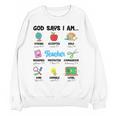 God Says Im Teacher Christian Back To School Religious Women Crewneck Sweatshirt, novelty gifts, funny gifts God Says Im Teacher Christian Back To School Religious Women Crewneck Sweatshirt, novelty gifts, funny gifts