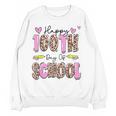 Happy 100th Day Of School Leopard Print Teacher Student Kids Women Crewneck Sweatshirt, novelty gifts, funny gifts Happy 100th Day Of School Leopard Print Teacher Student Kids Women Crewneck Sweatshirt, novelty gifts, funny gifts