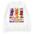 Happy Hallothanksmas Halloween Thanksgiving Pencils Teachers Women Crewneck Sweatshirt, novelty gifts, funny gifts Happy Hallothanksmas Halloween Thanksgiving Pencils Teachers Women Crewneck Sweatshirt, novelty gifts, funny gifts