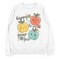 Happy To See Your Face Teacher Apple Women Crewneck Sweatshirt, novelty gifts, funny gifts