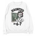 Haunted 67 Skeleton Math Teacher Halloween Costume Math Pun Women Crewneck Sweatshirt, novelty gifts, funny gifts