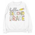 Hello Second Grade Team 2nd Grade Back To School Teacher Kid Women Crewneck Sweatshirt, novelty gifts, funny gifts