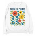 Leer Es Poder Cute Floral Boho Spanish Teacher Reading Women Crewneck Sweatshirt, novelty gifts, funny gifts Leer Es Poder Cute Floral Boho Spanish Teacher Reading Women Crewneck Sweatshirt, novelty gifts, funny gifts
