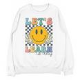 Let's Learn Today Smile Face Back To School For Teacher Kids Women Crewneck Sweatshirt, novelty gifts, funny gifts