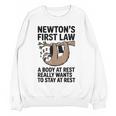 Newtons First Law Physics Jokes Science Teacher Women Crewneck Sweatshirt, novelty gifts, funny gifts Newtons First Law Physics Jokes Science Teacher Women Crewneck Sweatshirt, novelty gifts, funny gifts