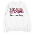 Peace Love Books Librarian Teacher Life Book Library Tie Dye Women Crewneck Sweatshirt, novelty gifts, funny gifts Peace Love Books Librarian Teacher Life Book Library Tie Dye Women Crewneck Sweatshirt, novelty gifts, funny gifts