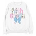 Preppy Fifth Grade Teacher Blue Floral Coquette Pencil Bow Women Crewneck Sweatshirt, novelty gifts, funny gifts