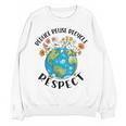 Reduce Reuse Recycle Respect Earth Day Teacher Girl Women Women Crewneck Sweatshirt, novelty gifts, funny gifts
