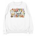 Retro Grovvy Coffee Teach Repeat Teacher Women Crewneck Sweatshirt, novelty gifts, funny gifts