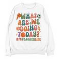 Retro PE Teacher What Are We Doing Today School Coach Women Women Crewneck Sweatshirt, novelty gifts, funny gifts Retro PE Teacher What Are We Doing Today School Coach Women Women Crewneck Sweatshirt, novelty gifts, funny gifts