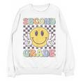 Second Grade Teachers Boys Girls Smile Face 2nd Grade Team Women Crewneck Sweatshirt, novelty gifts, funny gifts