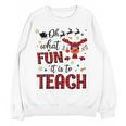 Teachers Oh What Fun It Is To Teach Cute Red Plaid Reindeer Women Crewneck Sweatshirt, novelty gifts, funny gifts Teachers Oh What Fun It Is To Teach Cute Red Plaid Reindeer Women Crewneck Sweatshirt, novelty gifts, funny gifts