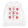 Teaching Is My Jam Teacher Team Crew Cute Strawberry Girls Women Crewneck Sweatshirt, novelty gifts, funny gifts