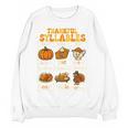 Thankful Syllables Teacher Thanksgiving Educational Kids Women Crewneck Sweatshirt, novelty gifts, funny gifts
