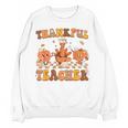 Thankful Teacher Retro Groovy Thanksgiving Fall Women Men Women Crewneck Sweatshirt, novelty gifts, funny gifts Thankful Teacher Retro Groovy Thanksgiving Fall Women Men Women Crewneck Sweatshirt, novelty gifts, funny gifts