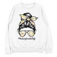 History Teacher Messy Bun Life Hair Glasses Women Crewneck Sweatshirt, novelty gifts, funny gifts History Teacher Messy Bun Life Hair Glasses Women Crewneck Sweatshirt, novelty gifts, funny gifts
