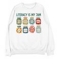 Women Literacy Is My Jam Literacy Teacher Reading Teacher Women Crewneck Sweatshirt, novelty gifts, funny gifts Women Literacy Is My Jam Literacy Teacher Reading Teacher Women Crewneck Sweatshirt, novelty gifts, funny gifts