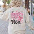 4th Fourth Grade Vibes Back To School Coquette Teacher Girl Women's Sweatshirt Back Print Sand 4th Fourth Grade Vibes Back To School Coquette Teacher Girl Women's Sweatshirt Back Print Sand