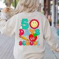 50 Days Of School Teacher Happy 50th Day Of School Kids Women's Sweatshirt Back Print Sand