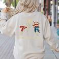 6-7 7-6 George Washington Freedom For Teachers Women's Sweatshirt Back Print Sand