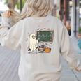 67 Teacher Halloween Ghost Six Seven Meme Math Joke Women's Sweatshirt Back Print Sand
