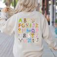 ABC Animals Alphabet Graphic Boys Girls Kindergarten Teacher Women's Sweatshirt Back Print Sand ABC Animals Alphabet Graphic Boys Girls Kindergarten Teacher Women's Sweatshirt Back Print Sand