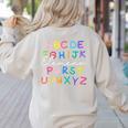 ABC Elemeno Kindergarten Teacher Boy Girl Kid Back To School Women's Sweatshirt Back Print Sand ABC Elemeno Kindergarten Teacher Boy Girl Kid Back To School Women's Sweatshirt Back Print Sand