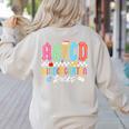 ABCD Kindergarten Rocks Pencil Lightning Teachers Rock Boys Women's Sweatshirt Back Print Sand