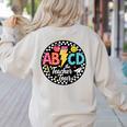 ABCD The Teacher Tour Back To School First Day Of School Women's Sweatshirt Back Print Sand