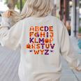 ABCs Learning Kindergarten Teacher Halloween Alphabet Women's Sweatshirt Back Print Sand ABCs Learning Kindergarten Teacher Halloween Alphabet Women's Sweatshirt Back Print Sand