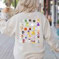 Alphabet ABCs Halloween Characters Kindergarten Teacher Kids Women's Sweatshirt Back Print Sand Alphabet ABCs Halloween Characters Kindergarten Teacher Kids Women's Sweatshirt Back Print Sand