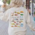 Alphabet Vehicles ABCs Learning Teachers Kids Boys Girls Women's Sweatshirt Back Print Sand