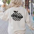 Back To School Checkered Apple Teacher Checkerboard Teacher For Men Women Girls Kids Women's Sweatshirt Back Print Sand
