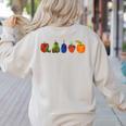 Back To School Cute Hungry Lover Fruits Teacher Women's Sweatshirt Back Print Sand