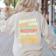 Back To School Dinosaur Social Studies Teacher Student Women's Sweatshirt Back Print Sand Back To School Dinosaur Social Studies Teacher Student Women's Sweatshirt Back Print Sand