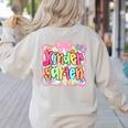Back To School Kindergarten Preppy Teacher Girl Women's Sweatshirt Back Print Sand