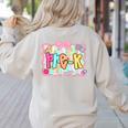 Back To School Pre-K Preppy Teacher Girl Women's Sweatshirt Back Print Sand Back To School Pre-K Preppy Teacher Girl Women's Sweatshirt Back Print Sand