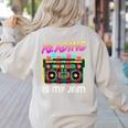 Back To School Retro Reading Is My Jam 80s Teacher Boombox Women's Sweatshirt Back Print Sand