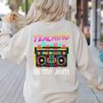 Back To School Retro Teaching Is My Jam 80s Teacher Boombox Women's Sweatshirt Back Print Sand