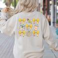 Back To School Yellow Bows Book Coffee Leopard Apple Teacher Women's Sweatshirt Back Print Sand Back To School Yellow Bows Book Coffee Leopard Apple Teacher Women's Sweatshirt Back Print Sand