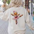 Ballet Dancer Gingerbread Christmas Dance Teacher Girl Women Women's Sweatshirt Back Print Sand Ballet Dancer Gingerbread Christmas Dance Teacher Girl Women Women's Sweatshirt Back Print Sand