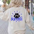 Blue Bobcats School Spirit Coquette Bow Mascot Teacher Women's Sweatshirt Back Print Sand Blue Bobcats School Spirit Coquette Bow Mascot Teacher Women's Sweatshirt Back Print Sand