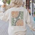 Boho Floral Reading Teacher Retro Reading Specialist Wildfl Women's Sweatshirt Back Print Sand