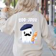 Boo Jour Ghost French Teacher Vintage Teacherlife Groovy Women's Sweatshirt Back Print Sand Boo Jour Ghost French Teacher Vintage Teacherlife Groovy Women's Sweatshirt Back Print Sand