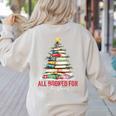 All Booked For Christmas Xmas Tree Teacher Holiday Pajamas Women's Sweatshirt Back Print Sand All Booked For Christmas Xmas Tree Teacher Holiday Pajamas Women's Sweatshirt Back Print Sand