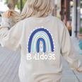 Bulldogs School Mascot Rainbow Teacher Lover Women's Sweatshirt Back Print Sand Bulldogs School Mascot Rainbow Teacher Lover Women's Sweatshirt Back Print Sand