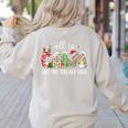 All Is Calm Said No Teacher Ever Teacher Christmas Women's Sweatshirt Back Print Sand