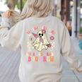 You Can't Scare Me Im A 2nd-Grade Boo Crew Teacher Halloween Women's Sweatshirt Back Print Sand