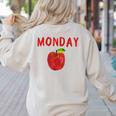 Caterpillar Friday Fruit Kindergarten Teacher Men Women Kids Women's Sweatshirt Back Print Sand Caterpillar Friday Fruit Kindergarten Teacher Men Women Kids Women's Sweatshirt Back Print Sand